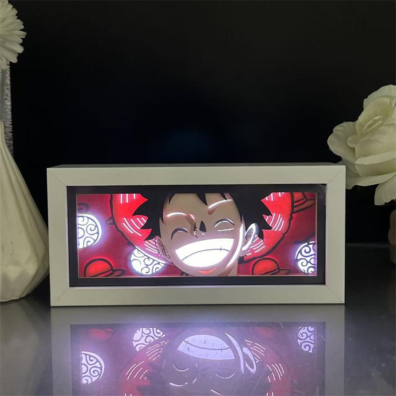 

One Pieces LED Light Box Anime Peripherals Monkey D Luffy Cartoon Series Cartoon Bedroom Night Light Multiple Colors Decoration Fixed Light As Shown