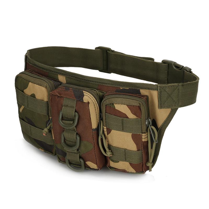 Tactical Camouflage Waterproof Fanny Pack for Outdoor, Cycling, and Mountaineering with Three Compartments