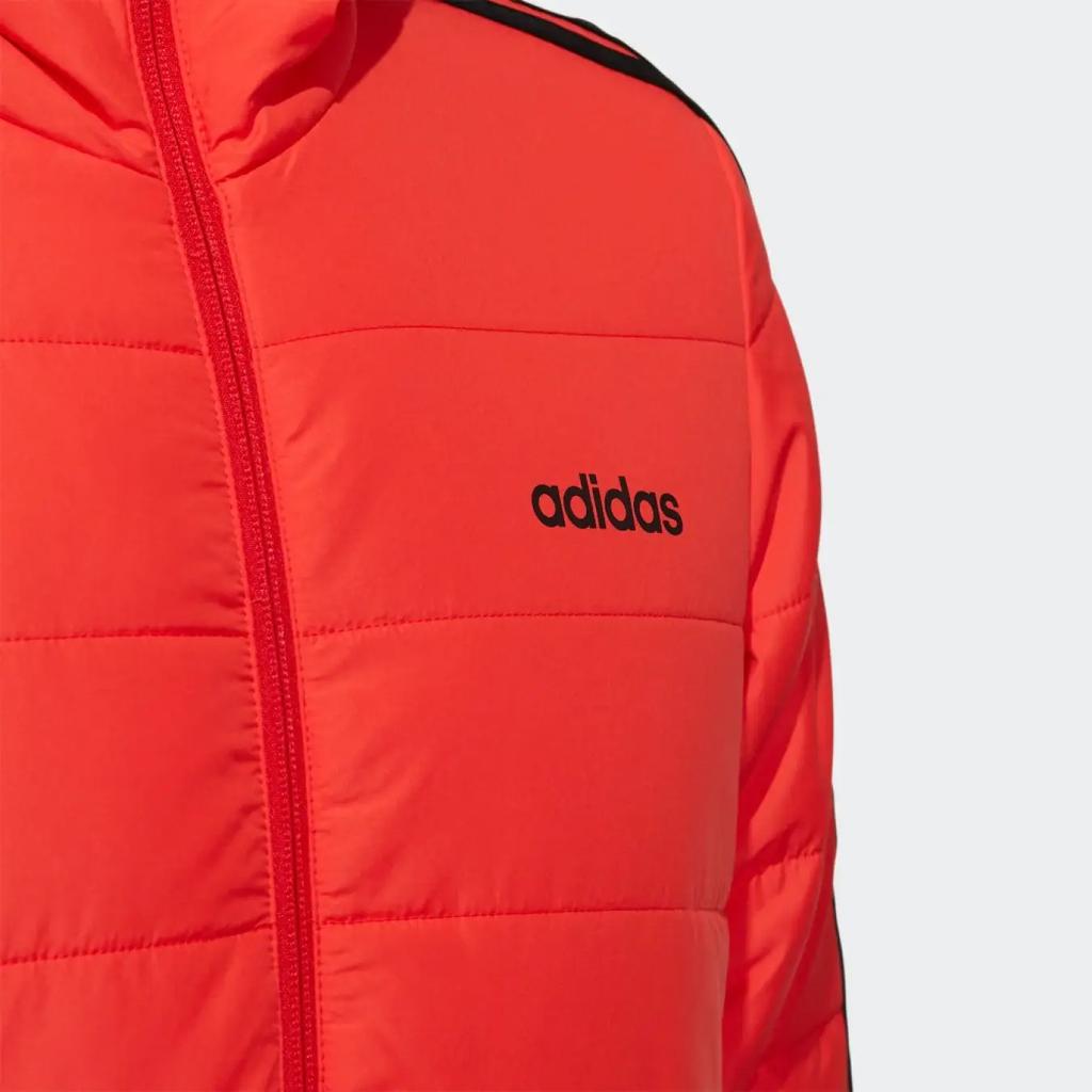 Adidas Neo Classic Three Stripes Hooded Cotton Jacket Men Jacket Black Red GP4927