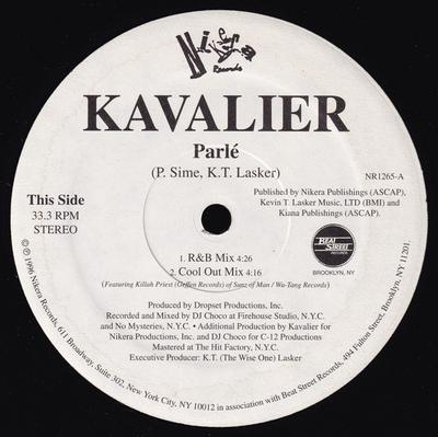 12inch Record KAVALIER - Parlé NR1265 Nikera Records 1996 US Rap & Hip-Hop/R&B Used