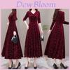 Polyester Stretch Long Sleeve Dress With High Waist And Puffed Skirt For Office Wear
