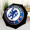 1ks Deštník s logem Chelsea FC s plastovou rukojetí, vhodný pro všechna roční období, pro domácnost, cestování, venkovní použití M1155