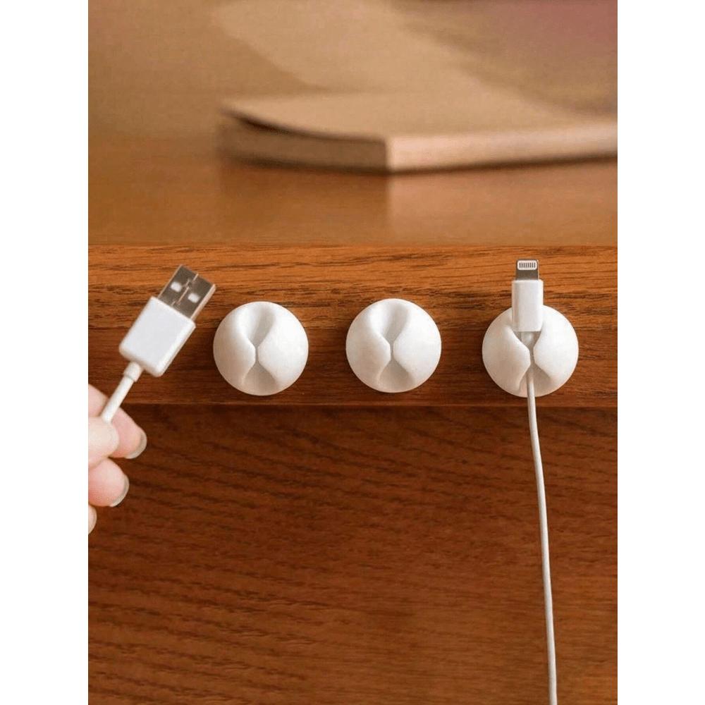 

5pcs Self-Adhesive Cable Clips, Fashionable Plastic Wire Organizer - Home, Office, Bedside, Car Charging Accessories, Easy Installation Wall Multicolor
