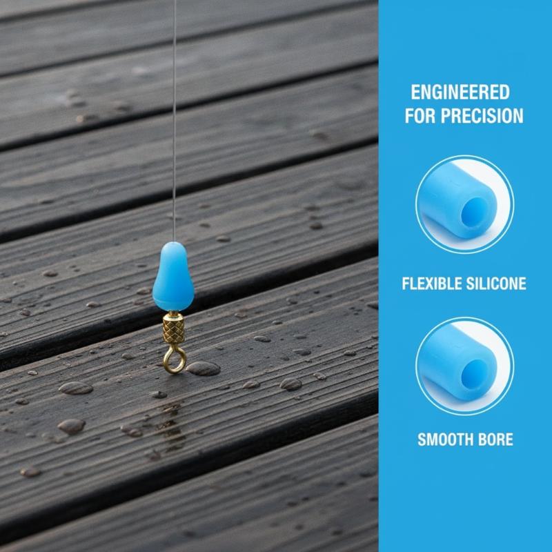 100Pcs/Lot Anti-Tangling Rubber Fishing Float Blue Oval Stopper Fishing Float Space Beans Seatool Fishing Bobber Accessories