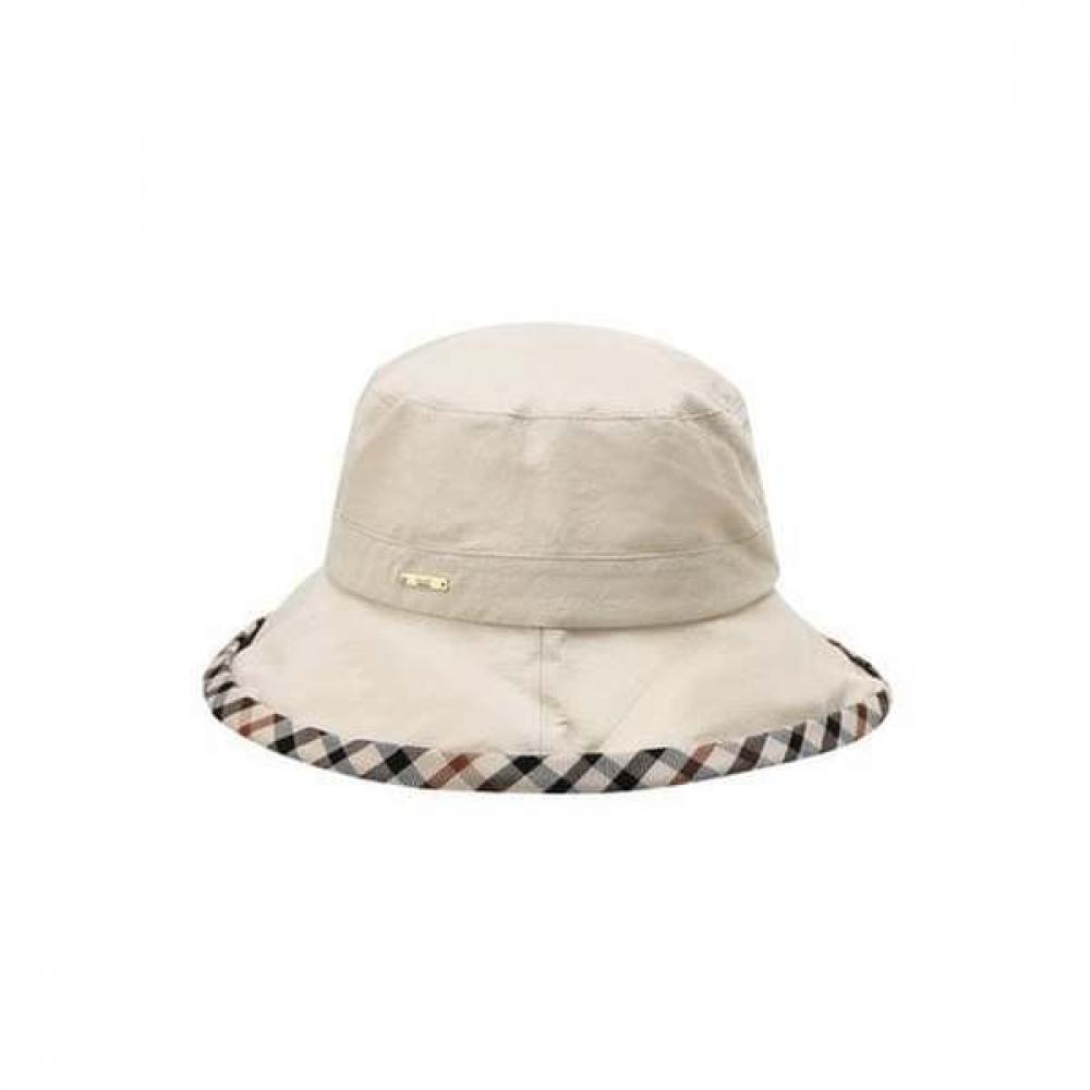 Daks Ivory Check Cotton Linen Blend Bucket Hat Dbhe4f123i2
