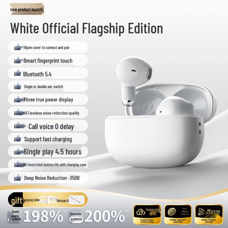 New Y6 True Wireless Bluetooth Earbuds, In-ear with Long Battery Life, Short Handle, Low Latency.