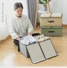 Foldable Cotton & Linen Storage Box: Portable Double Cover for Toys & Clothes