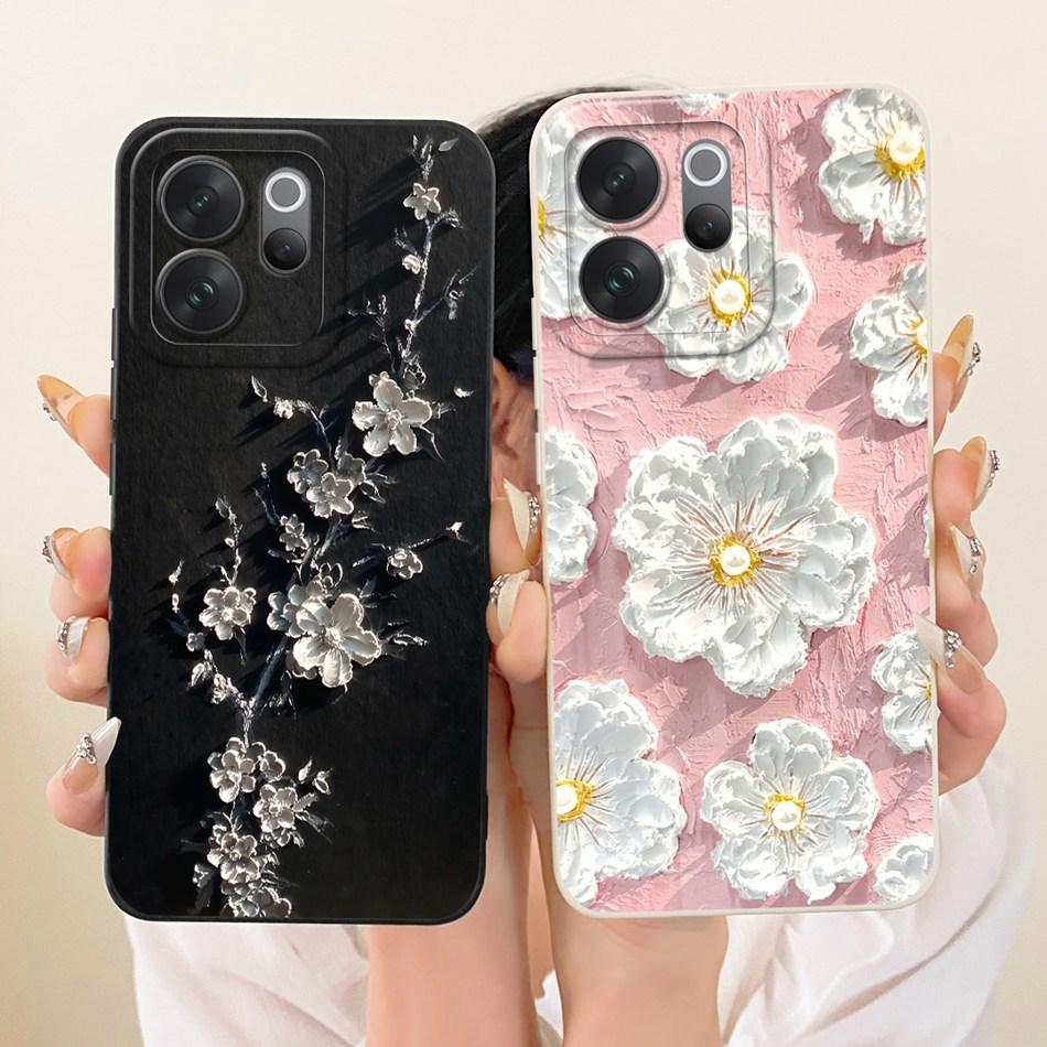 For Vivo V70 / V70 Elite 2026 Cute Cat Flower Cartoon Phone Case For Vivo V 70 V70Elite V2538 V2548 Soft Silicone Covers Bumpers