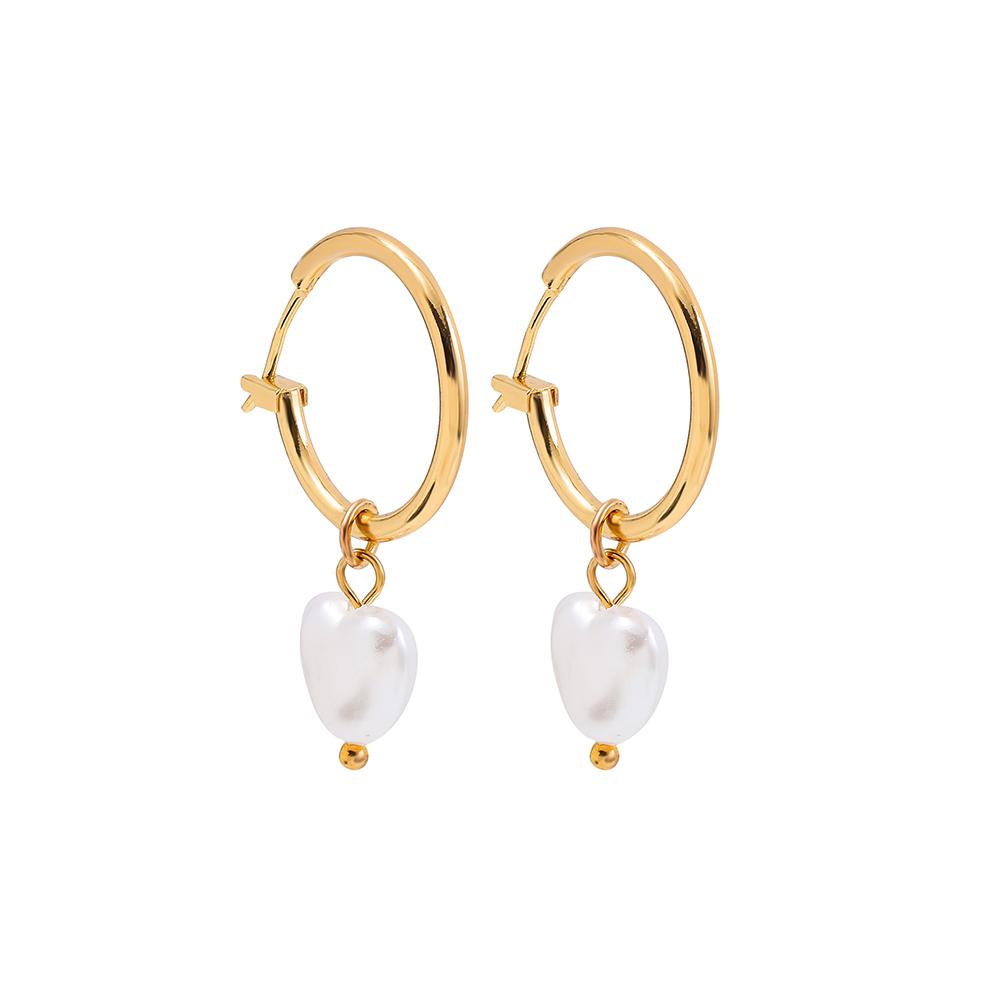 2022 New Pearl Small Circle Hoop Earrings for Women Gold Plated Piercing Ear Buckle Huggies Pearls Eardrop Minimalist Zircon