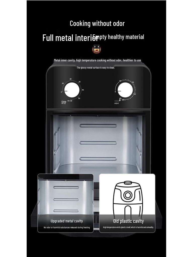 Chytrá multifunkční horkovzdušná fritéza - Velká kapacita pro pečení a smažení