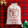 Personalized Christmas Holiday Gift Bag Red Plaid Santa Hat Gift Bag Custom Presents Packaging Sack Santa Christmas Stocking