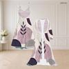 Women Plus Size Black White Orange Geometric Printed Two Piece Set Strappy Flared Dress Long Sleeve Open Front Cardigan