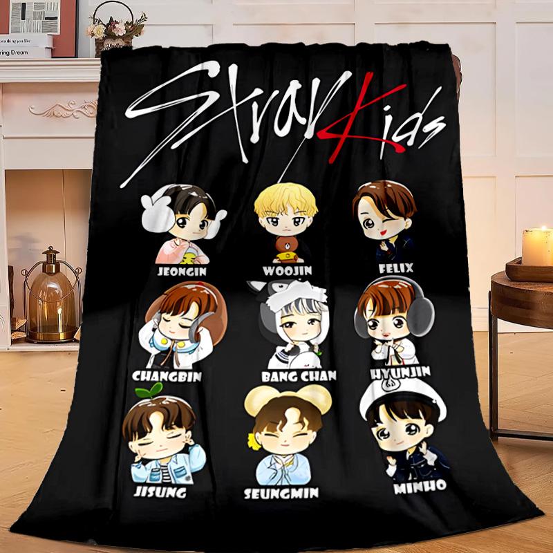 1PC K-pop Group Performance Flannel Blanket Gift, Suitable for Both Men And Women, Soft Ideal for Beds And Sofa, Birthday Or Christmas Gift