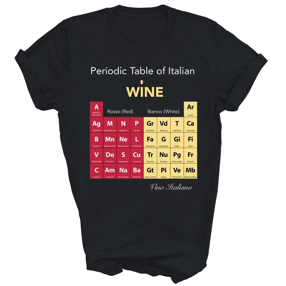 

Унисекс Футболка Подарок: Периодическая Таблица Итальянского Вина XL