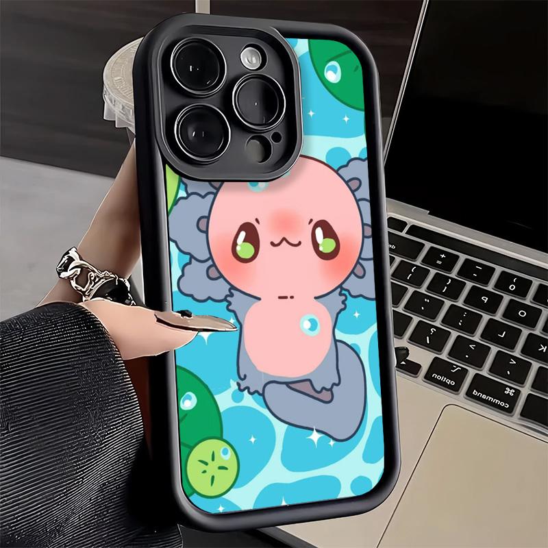 Phone Case for iPhone 17 Air 16E 15 16 Pro Max Axolotl Cartoon Cute Cover 14 Plus 13 12 Mini Soft Shell Silicone Fundas