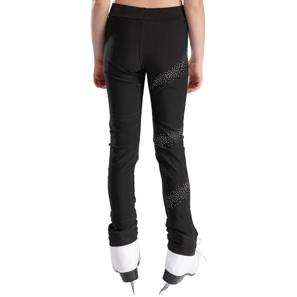 Pantaloni da Ragazza Scintillanti Decorati con Strass Vita Elastica Vestibilità Elasticizzata Pantaloni Sportivi