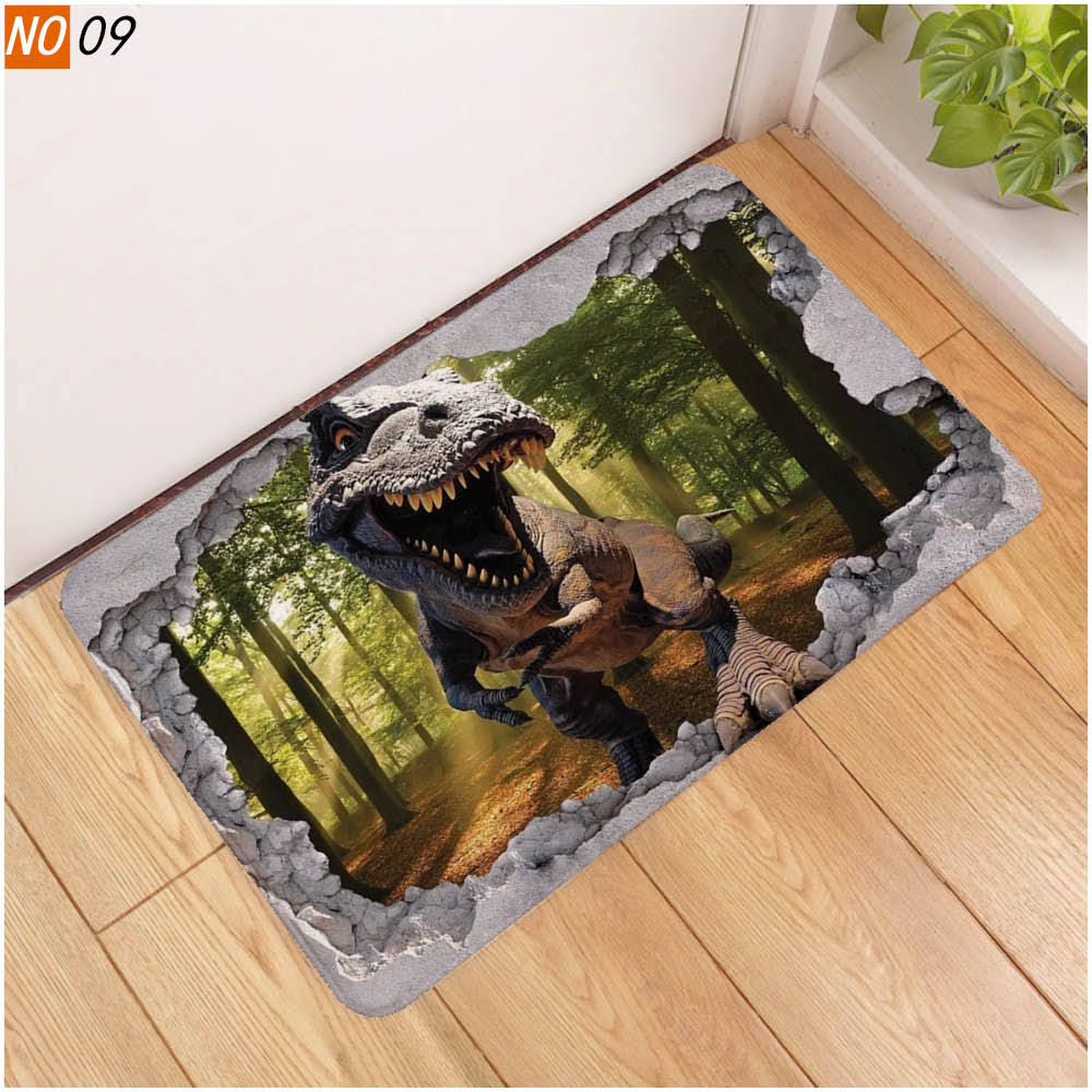 

Ласкаво просимо Килимок Динозавр Принт Вхідні двері Килимок Спальня Вітальня Балкон Килим Нековзкий килимок Дім 40x60cm