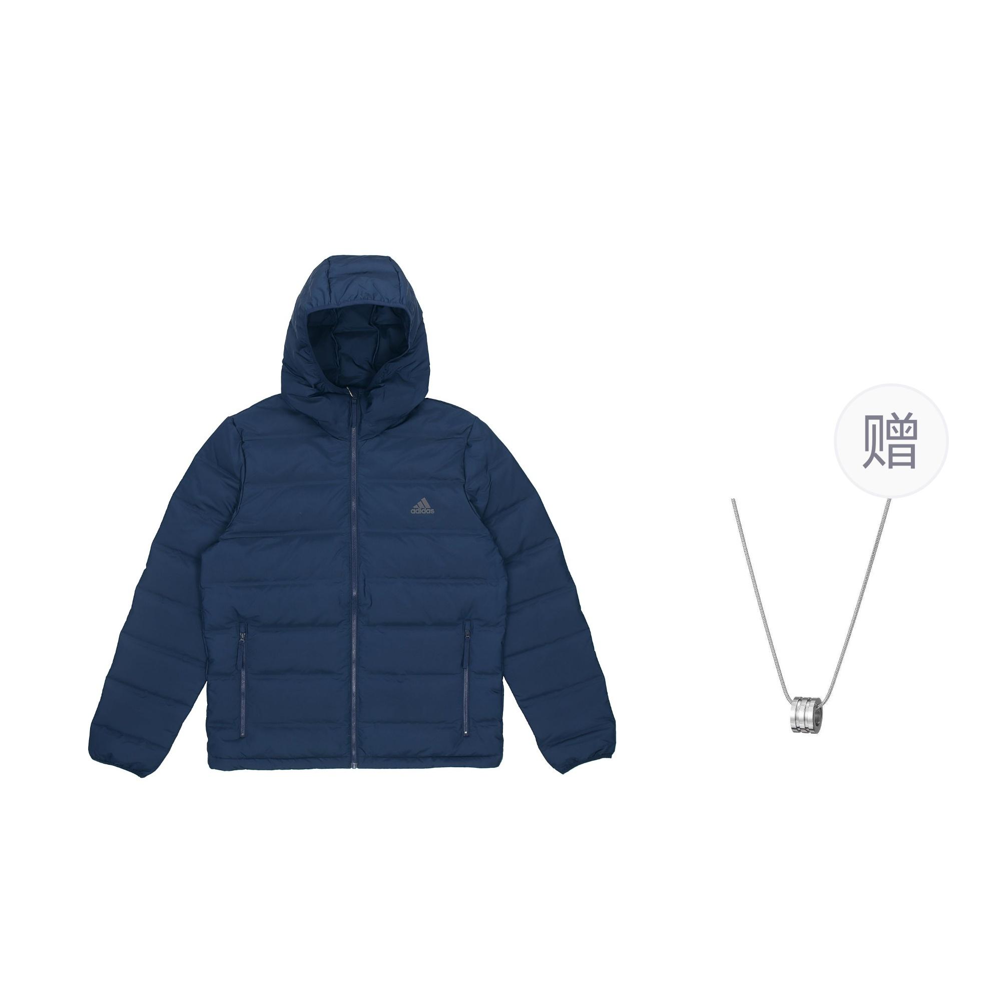 Adidas Helionic Down Jacket Unisex College Navy, Comes With Necklace CZ2311 M