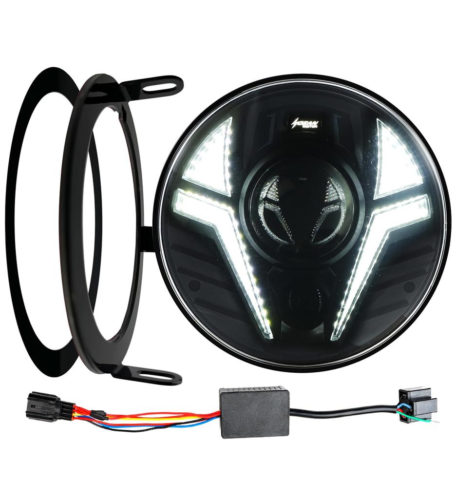 HENGTUAOTO Hunter Cub CT125 Dedicated 5.75 Inch LED Headlight, Ultra Distance Auxiliary Spotlight, White