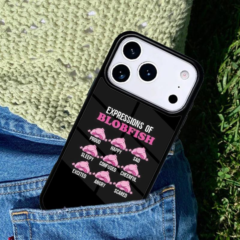 Cartoon Blobfish Phone Case Cover for IPhone 11 12 13 14 15 16e 17 Pro Max Coque for IPhone 17 Air