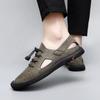 Fashion Italian Men Designer Hollow Out Sandals Casual Leather Beach Shoes Flats Leisure Party Footwear Men Comfy Summer Outdoor Sandals