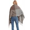 New autumn and winter scarf brown thousand bird grid scarf women's fringed shawl