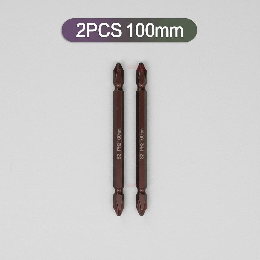 10PCS S2 Alloy Steel PH2 Double Head Screwdriver Bits 65mm 100mm 150mm Magnetic High Hardness Electric Drill Accessories