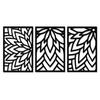 Pre-Laminated Pine Wood Flower Pattern Wall Art | Laser Cut Precision | For Home Décor | For Gifting (Set of 3)