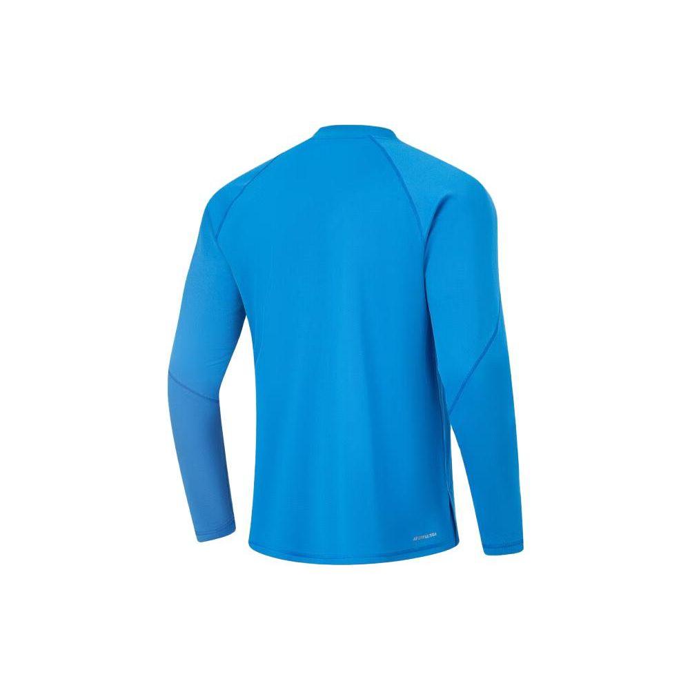 Li-Ning Badfive X Mister Cartoon Letter Print Quick-Dry Long Sleeve T-Shirt Unisex Tops Deep-Blue ATLT123-3