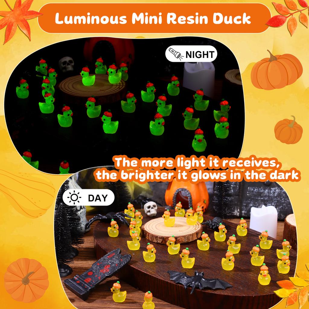 100 stk. Efterårs Mini Harpiksand Lyser op i Mørket Efterårs Mini And Halloween Små Dyr Miniature Figur til Fa