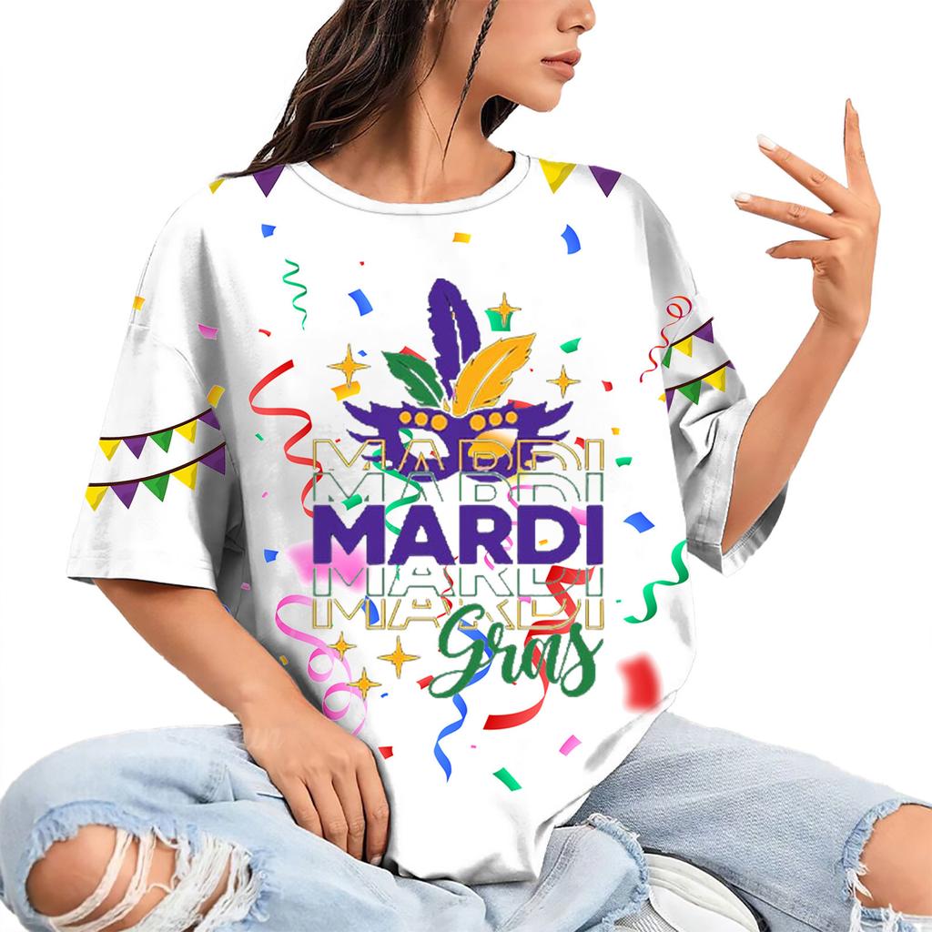 Summer Round Neck 3D Print Top Fashionable Casual Hip Hop Short Sleeved Women's T-shirts