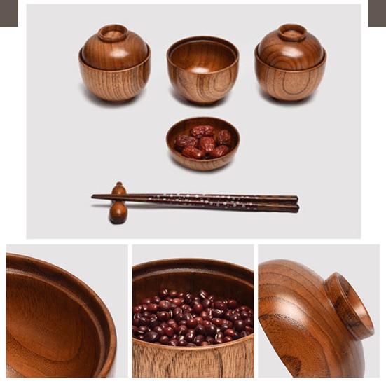 Risbolle i japansk stil med lokk Oppvaskmaskin Trygg matbeholder Servise Rissalat Suppe Snack Treskål Kjøkkenutstyr