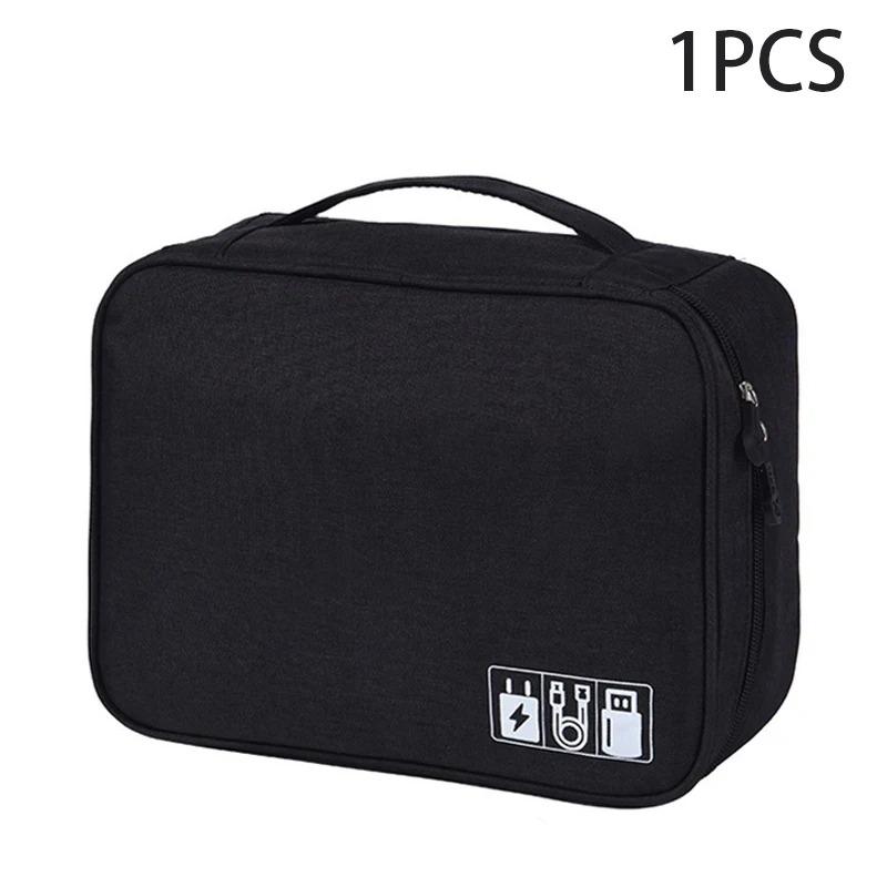 

1PC Travel Cable storage bag Portable Digital electronic storage bag USB data cable charger plug storage cable storagebag чорний