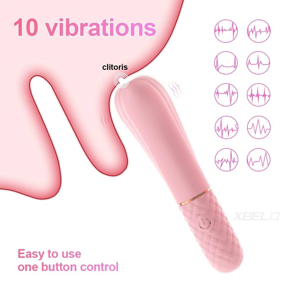 Quick Orgasm Mini Bullet Vibrator for Women 10 Modes Clitoris Stimulator Rechargeable Female Adult Goods Masturbation Sex Toys