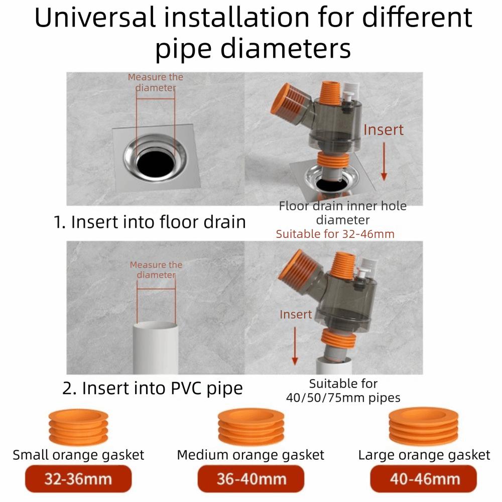 Triple Drainage Pipe Diverter Floor Drain Connects Compatible Air Conditioning