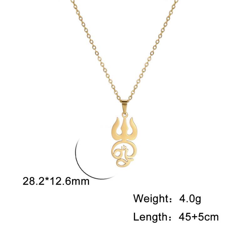 Tamil Om Sign Pendant Necklaces for Women Girls Stainless Steel TAMIL OM Symbol Jewelry