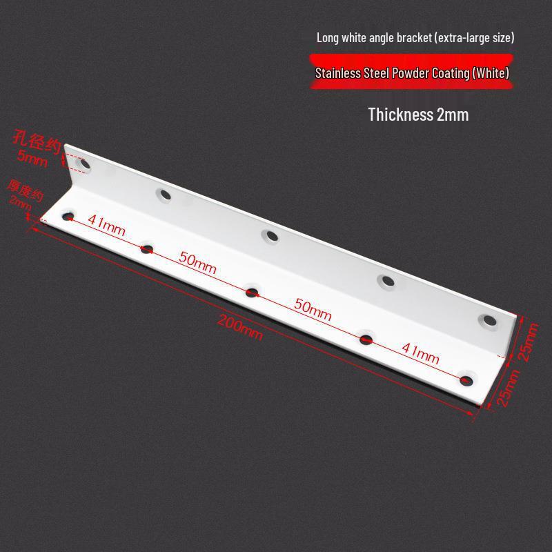 Stainless Steel L-Shaped 6-Hole 90° Angle Bracket for Shelves, Tables, and Chairs