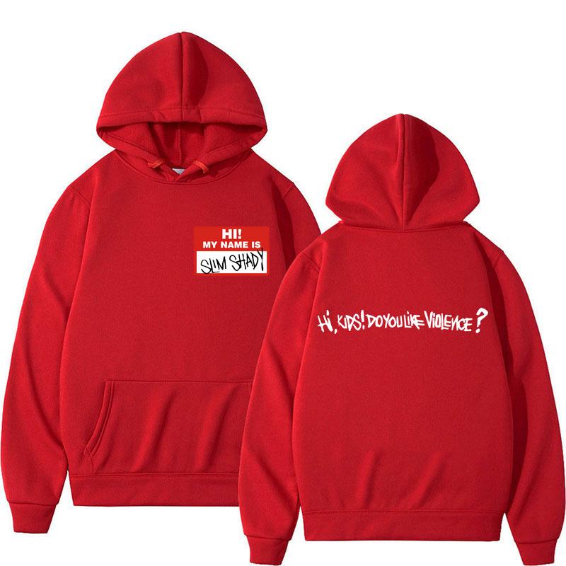 Hi My Name Is Eminem Slim Shady Fashion Hoodies Vintage Hip Hop Hooded Sweatshirt Men Women Oversized Fleece Pullover Streetwear