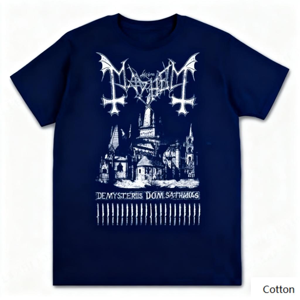 Dunkles Metall - Gothic - Themen T-Shirt mit Rundhalsausschnitt, das ein unverwechselbares dunkelgothisches Design zeigt, Marke Reine Baumwolle Streetwear