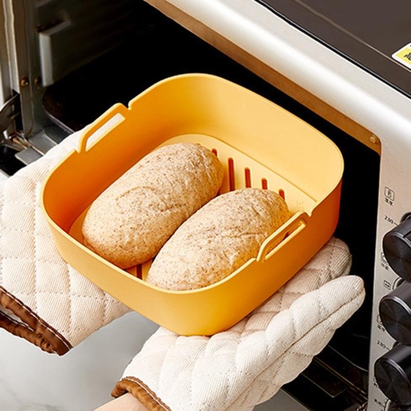Silicone Air Fryer Tray Round/Square Siliocne Air Fryer Bowl for Air Fryer X3UC