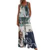 Women's Fashion Casual Loose With Pockets  Sleeveless Printed Jumpsuit