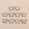 10Pcs Fashion Colorful Crystal Butterfly Pendant Shiny Zircon Charms For Korean Women Necklace Choker Jewelry Accessories Wholes