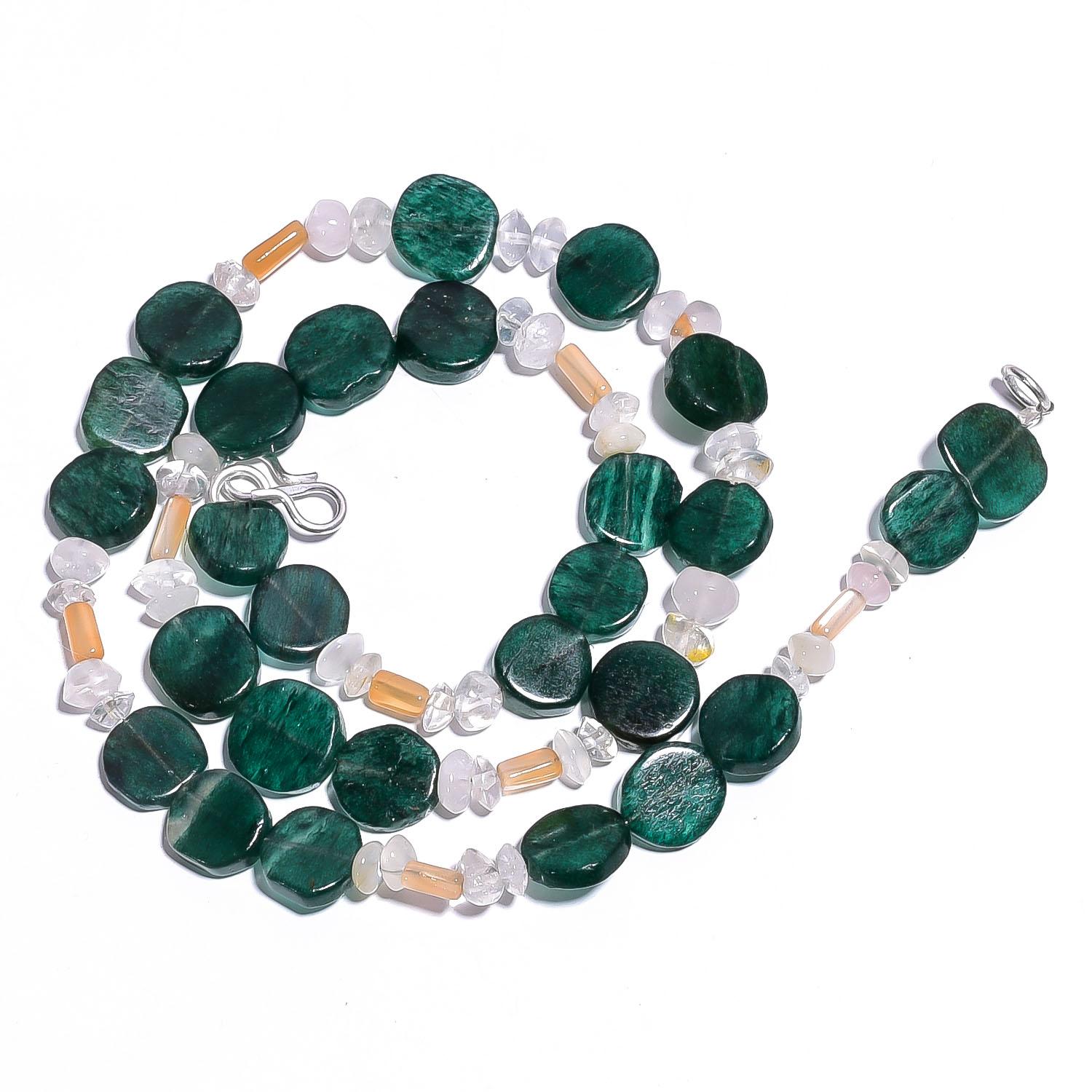 

Натуральный Кристалл Зеленого Авантюрина Драгоценный Камень Гладкие Бусины Ожерелье 17 UB-4386 UB-4386