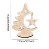 1pcWooden Christmas Tree Ornaments Hollow Christmas Tree Star Bell OrnamentsDIYPendant Desktop Display Party Gift