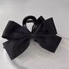 Hepburn-Style Black Double-Sided Bow Shark Hair Clip for Women