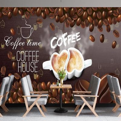 3d Coffee Beans Blackboard Mural Cafe Wallpaper For Cafe Shop Restaurant Drink Bar Wall Murals