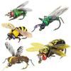 Hook Included Artificial Fly Fishing Lure Floating Feature Lifelike Flies Bait  Bass Fishing