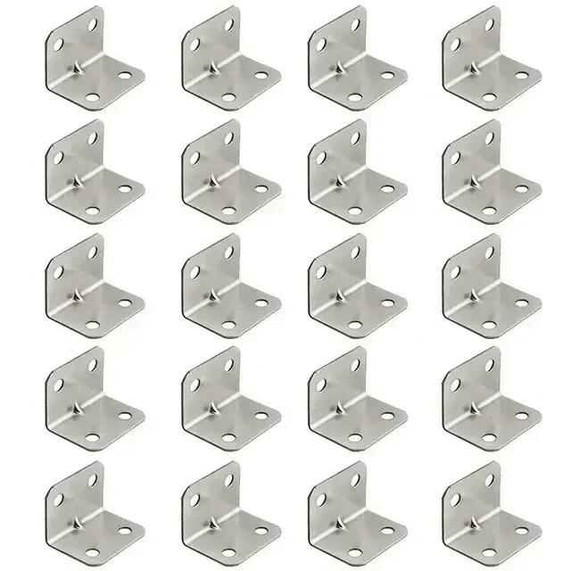 New 20pcs Angle Iron Board Table, Chair, Cabinet, Wardrobe, Fixed Connector, 90-degree Angle Iron Plate Bracket 30-22-1mm