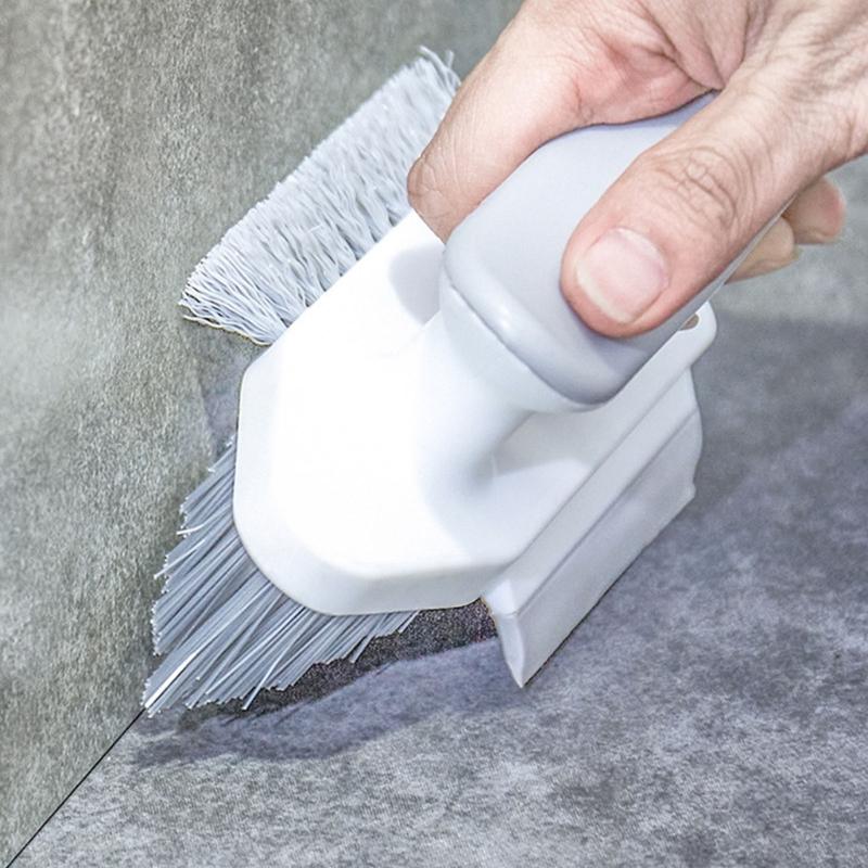 MultiSurface Cleaning Brush With V Shape and Narrow Bristles For Tile Grout Shower Corner Tight Space Efficient Scrubber