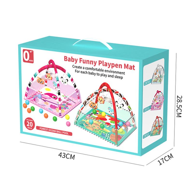 Baby Fitness Playpen Set: Early Education Toys with Ocean Balls & Crawling Mat for 0-3 Years.